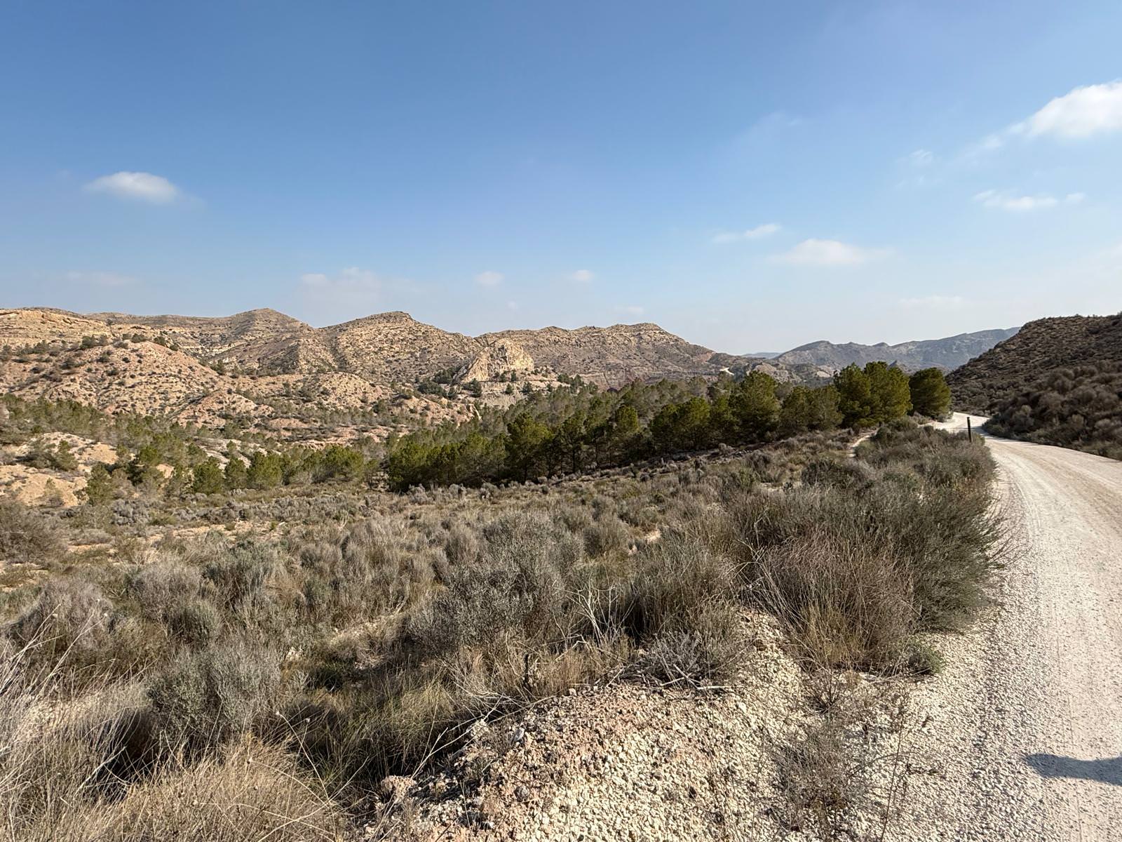 Bergpad door het droge landschap bij Alicante